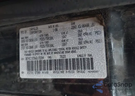 1998 Dodge Ram 1500 St из США, поврежденный, VIN 3B7HC13Z9WG172204